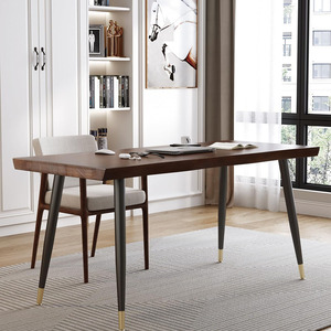 <span class=keywords><strong>Escritorio</strong></span> de pie de estilo Simple moderno de 55 \ "<span class=keywords><strong>para</strong></span> el hogar, oficina, dormitorio, tablones de madera maciza con patas de Metal negro, <span class=keywords><strong>escritorio</strong></span> de ordenador de estudio - Product Image 1