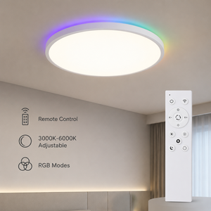 โคมไฟเพดาน LED ทรงกลมทันสมัย พร้อมรีโมทคอนโทรล  ติดตั้งบนพื้นผิวอะคริลิค สำหรับห้องนอน ห้องนั่งเล่น ขนาด 50 ซม. 42 วัตต์ 7 วัตต์ 3000K 6000K - Product Image 3