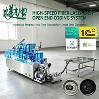 Machine de marquage laser pour couvercles de boîtes de conserve, pour le contrôle qualité, la gravure précise de codes GS1 et la corrélation des données de production