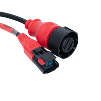 Accessoires de diagnostic pour camions Cummins : Faisceau de câblage OBDII-16P femelle vers 16P+32P, câble de raccordement un-vers-deux
