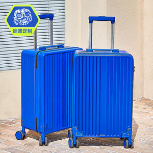 กระเป๋าเดินทางซาคี 24 นิ้วกันกระแทกพร้อมล็อคล้อหมุนได้ 360 องศาสำหรับเดินทางธุรกิจแบบไม่จำกัดเพศสีฟ้าลายทางฤดูร้อน 2024 - Product Image 2