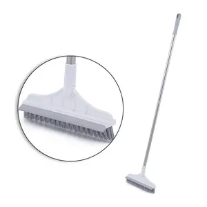 Spazzola per la pulizia del pavimento a forma di V spazzola per scopa rigida con manico lungo staccabile per il lavaggio delle finestre spazzola per la pulizia della casa forniture per la pulizia della casa