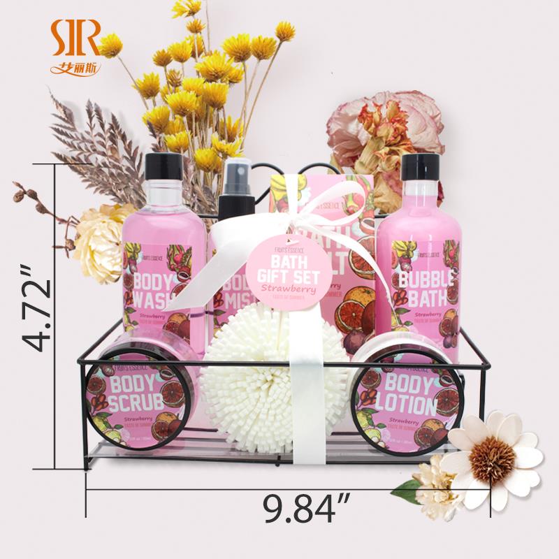 2021 новый дизайн высокое качество природные ванны и гель для душа set Уход за телом гидромассажная Ванна подарочный набор с железная полка