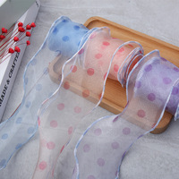 6cm (2,4 Zoll) Leder-Pailletten Wellenförmiges Elastikband Silberner Rand Schillerndes Punkt-Meshband für Haarschleifen, Kleider, Nähen, DIY-Basteln und Dekoration