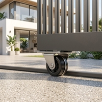 Puerta Corredera Eléctrica Automática de Diseño Rústico en Aleación de Aluminio, Resistente, para Uso en Hospitales, Villas, Industrias y Patios