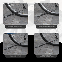 Pompe à vélo portable haute pression BOMB en alliage d'aluminium avec valves Presta/Schrader, design léger