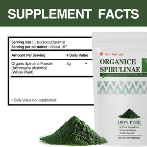 Poudre de Spiruline Biologique, Superaliment Herbal Pur, Riche en Protéines et en Chlorophylle, Certifié GMP, Approvisionnement en Vrac pour le Soutien de la Bien-être - Product Image 3