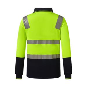Polo réfléchissant HBC homme jaune fluorescent respirant décontracté nuit assainissement travailleurs vêtements de sécurité réfléchissants - Product Image 2