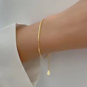 925 Snake Chain Bracelet Silver Bulk Bracelet Chains For Jewelry Making 18K Gold Plated Cuff Bracelet