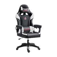 Chaise de jeu réglable au design moderne Chaise en cuir PU à base métallique Chaise de jeu inclinable pivotante pour joueurs de course
