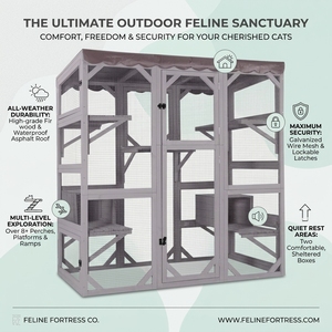 Modern Solid Wood <strong>Cat</strong> House Outdoor Weatherproof Large Wooden <strong>Cat</strong> Cage Luxury Pet Enclosure Kennel Villa <strong>for</strong> <strong>Garden</strong> Cattery - Product Image 1