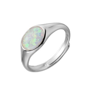 Thời Trang Tối Giản Đồ Trang Sức Mỹ 925 Sterling Silver Rhodium Mạ Có Thể Điều Chỉnh Vòng <span class=keywords><strong>Opal</strong></span> Vòng Ngón Tay Nhẫn Cho Phụ Nữ - Product Image 1