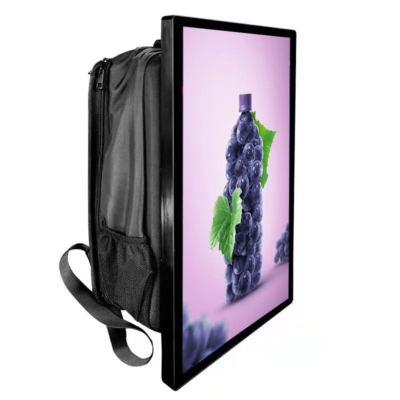 21,5 Zoll tragbarer rechteckiger LCD Digitaler Rucksack Billboard leicht tragbares Video-Player-Display