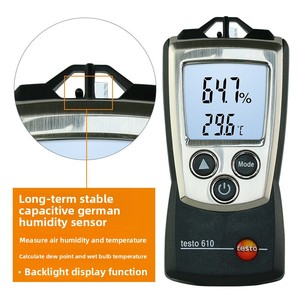 เครื่องวัดอุณหภูมิและความชื้นแบบพกพา Testo610 ของเยอรมัน จอแสดงผลดิจิตอลความแม่นยำสูง รับประกัน 1 ปี อุปกรณ์ทดสอบ - Product Image 2