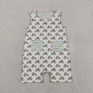 Sibling Baby Boys Trucks Stripe Pocket Top Short <b>Farm</b> Clothes <b>Set</b> Short Rompers - Product Image 5