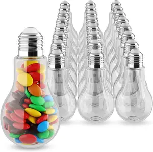 زجاجة بلاستيكية شفافة للحفظ على الغذاء PET لتعبئة العصائر أو الحلوى مع طباعة شعار مخصص