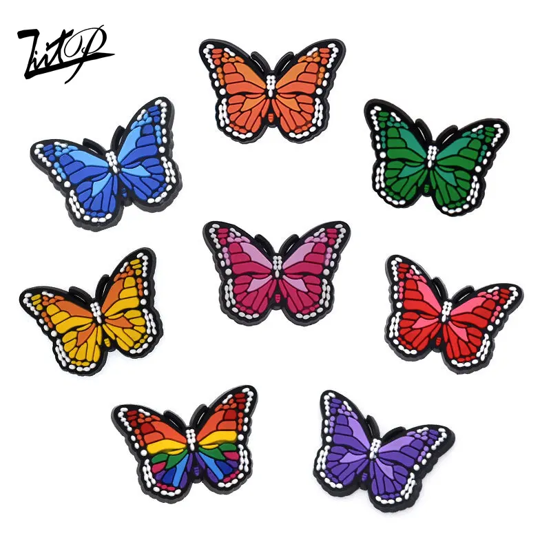 Der Schmetterling Custom Logo Kosmetik LOGO Charms passt für Clog Schuhe und Geldbörse Krokodil Designer Charms