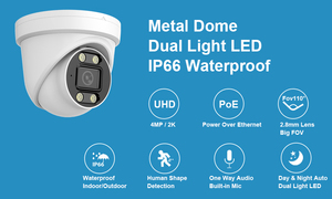 OEM XMEye 4MP <span class=keywords><strong>PoE</strong></span> IP kamera ses insan şekli algılama çift işık H.265 Metal Dome akıllı ev CCTV güvenlik kamera sistemi - Product Image 5