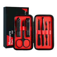 Kit de Manucure Pédicure 7-en-1 pour Hommes en Plastique, Trousse de Voyage, Accessoire de Soin Personnel Idéal pour Mari ou Cadeau