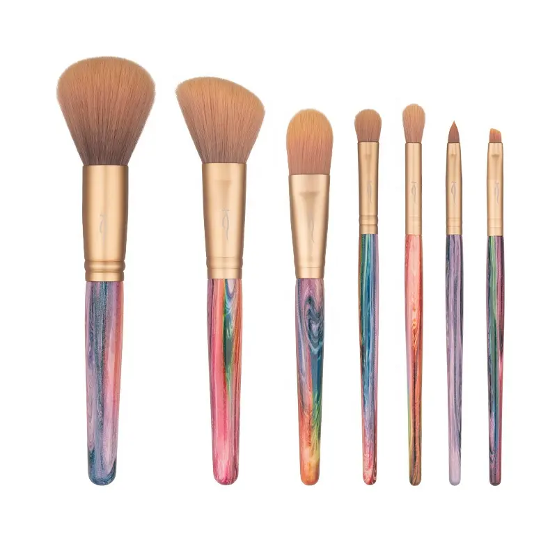 High quality Free Samples Plastic Handle Private Label Cosmetics profesional Makeup powder Brush equipments set