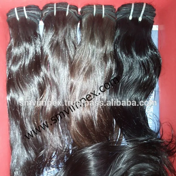 Cabello rizado Natural de la india,10 "-32". Cabello humano suave y liso de un solo donador de la india.city is madra