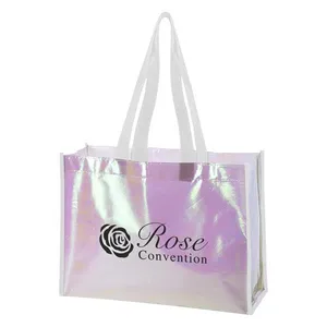 Full Color Non-woven Logo Tote Packaging Bag Eco Gift Cloth Laminated Metallic Non Woven Shopping Tote Bag Gift Bag