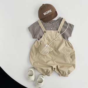 Salopette d'été pour bébé garçon Filles Pure Cotton Thin Leisure Suspender Trousers Vêtements pour enfants Pantalon - Product Image 4