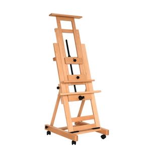 <span class=keywords><strong>Chevalet</strong></span> <span class=keywords><strong>de</strong></span> plancher professionnel <span class=keywords><strong>en</strong></span> <span class=keywords><strong>bois</strong></span> <span class=keywords><strong>de</strong></span> hêtre <span class=keywords><strong>de</strong></span> haute qualité avec roulettes et bascule unique pour artistes et peintres - Product Image 1