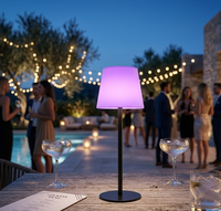 Lampe de table portable 2-en-1 solaire et USB-C à tige détachable, rechargeable, sans fil et à intensité variable pour l'extérieur, idéale pour la décoration de jardin et de fêtes.