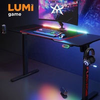 GMD06-1 de pie con altura ajustable para Gaming, mesa de juegos de ordenador de un solo Motor, RGB, Moderno
