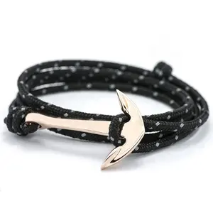 Popular Men's Handmade Rope Alloy Anchor Jewelry Bracelet