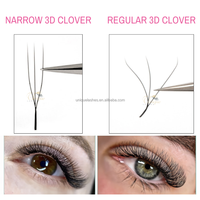 Cils UNIQUE LASHES en U 3D, éventails étroits, cils trèfle 4D 5D, 0,07 mm, fibre PBT coréenne, noir mat doux, haute qualité, vente en gros
