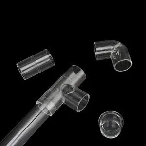 25mm Inner Diameter Transparent Acrylic Tee Straight Elbow Connectors End Plugs Fish Tank Aquarium Pipe PMMA Couplings