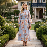 Robe longue en lin personnalisée OEM ODM pour femmes, boutonnée, manches longues, taille sur mesure, usine de vêtements
