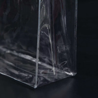 Sac cadeau haut de gamme en PVC rose transparent, imperméable et transparent, pour emballage de courses et articles de fête