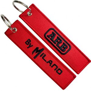 <b>Custom</b> Woven Jet Aviation Flight Logo Embroidery Keychain Personalized <b>Key</b> Tag - Product Image 3