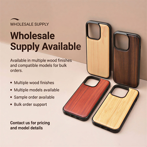 Coques de téléphone en bois gravées au laser pour la série iPhone, dos en bois naturel, TPU souple antichoc, personnalisables, DIY - Product Image 3