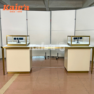 Meja pajangan perhiasan mewah desain furnitur pajangan kabinet dengan lemari kaca dan lampu LED untuk toko ritel - Product Image 2