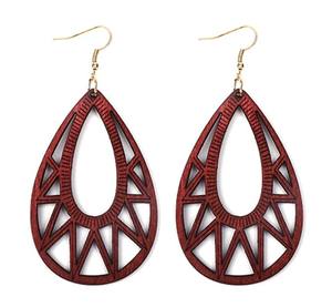 फैशन फ्रेंच हुक तारों विंटेज लकड़ी कान की बाली संग्रह - Product Image 4