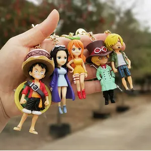 Populer Anime Luffy Gambar Kartun Boneka Tas Liontin Produsen Pvc Gantungan Kunci