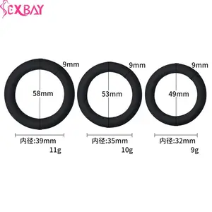 Sexbay – jouets sexuels colorés pour adultes, taille personnalisée de 2 à 3 pouces, en silicone, retardement de l'éjaculation, anneau de pénis pour homme Gay
