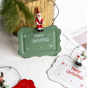 Décorations et porte-paniers de Noël très vendus, panneaux de bienvenue en <span class=keywords><strong>fer</strong></span> <span class=keywords><strong>forgé</strong></span> avec des motifs de bonhomme de neige, de renne et de vieil homme - Product Image 3