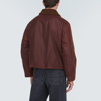 Veste d'extérieur vintage pour homme en coton ciré, doublée polaire chaude, avec revers et ourlet réglables, fermeture éclair, pour l'hiver