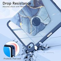 Coque pour IPad(A16) 11e génération 2025 et 10e génération 2022 avec porte-crayon, antichoc, rotation à 360 degrés, dos transparent pour iPad 11 "/10.9".