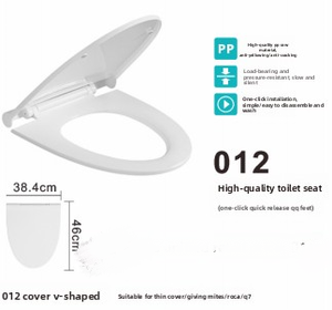 Tapa de <span class=keywords><strong>Inodoro</strong></span> de Diseño Moderno, Cierre Lento, Alargada, con Frente Cerrado, de Alta Calidad, Lavable, de Plástico, para Baño - Product Image 2