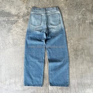 Jeans Manufacturer Custom Designer High Waist Blue <b>Denim</b> Vintage Sun Faded Men's <b>Denim</b> Pants Jeans Baggy - Product Image 2