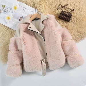 Nuova Giacca Moto alla Moda per Bambine con <span class=keywords><strong>Pelliccia</strong></span> di Volpe, Calda e Impermeabile, con Cerniera, Cappotto Invernale - Product Image 2