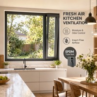 Ventanas de Aluminio Modernas Antirrobo con Apertura Abatible y Oscilobatiente, Rotura de Puente Térmico y Microventilación de Alta Circulación de Aire