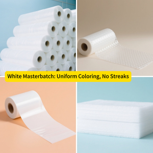 플라스틱 PE PP HDPE LDPE 블로우 캐스트 필름 식품 용 화이트 마스터 배치 의료 학년 범용 기능성 컬러 펠렛 - Product Image 3