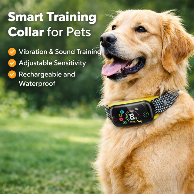 Multiple Modes Pet Collar Anti Bark Device Smart Dog Waterproof Anti Bark Collar Rechargeable Dog Collar